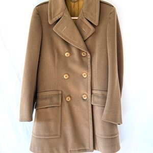 Vintage 1940s Military Wool Coat: Kahn Tailoring, Mens Small